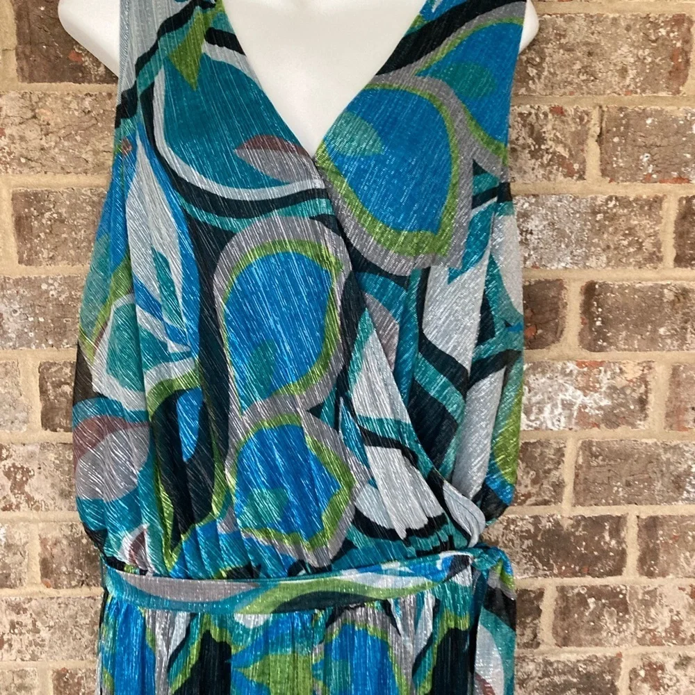 NWT- Susan Graver Vibrant  Blue Jumpsuit Size 1X New With Tags